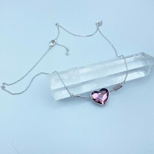 Amethyst Austrian Crystal Heart Infinity Love Necklace
